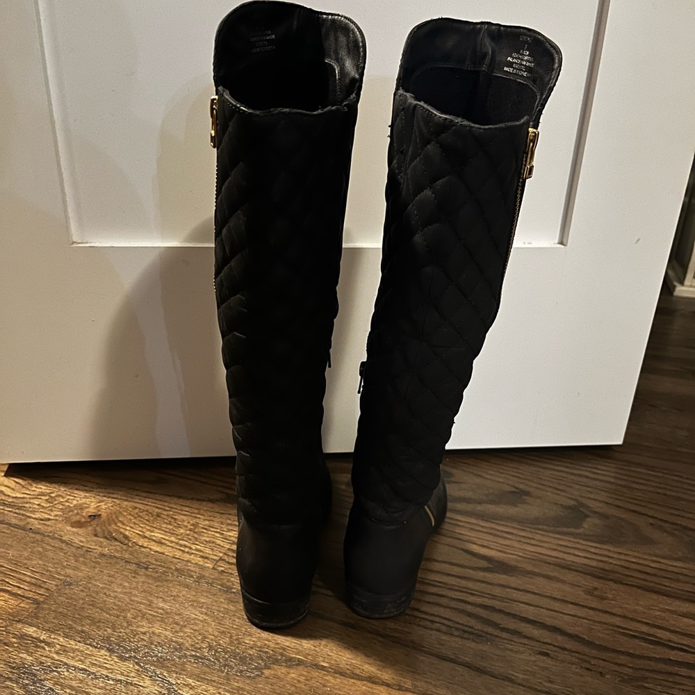 Steve Madden knee high flat black boots